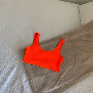 Neon orange crop top